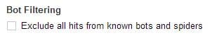Bot Filtering in Google analytics