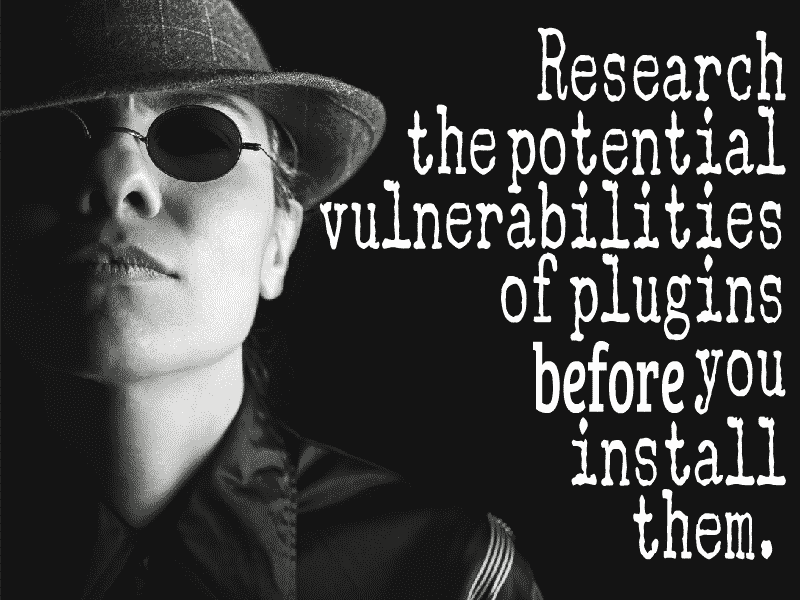 Research the potential vulnerabilities of plugins BEFORE you install them