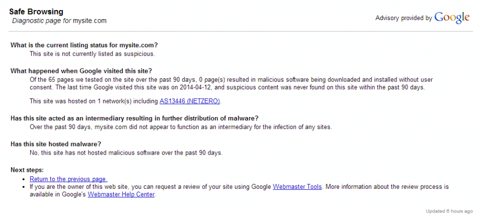 google safe browsing
