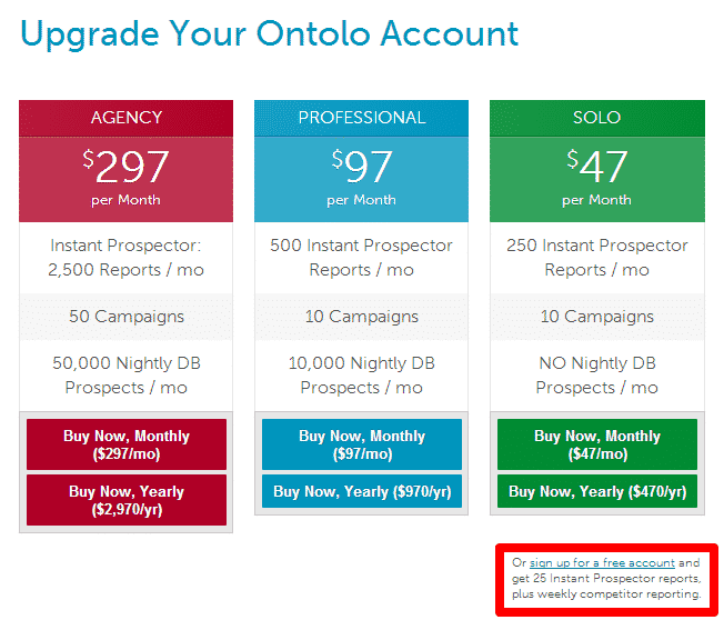 ontolo free account
